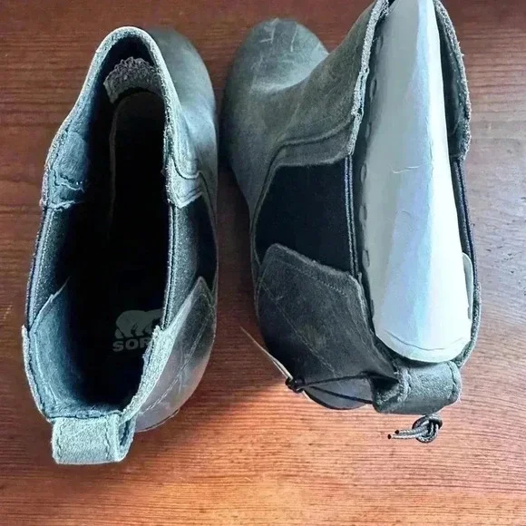 Women's Sorel JOAN UPTOWN CHELSEA Leather Winter Boots 1915841052 QUARRY Sz 8.5 - Picture 9 of 11